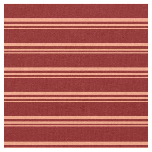 Light Salmon and Maroon Stripes Pattern Fabric