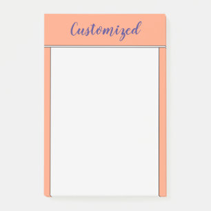 Light Salmon Background & Dark Slate Blue Name Post-it Notes
