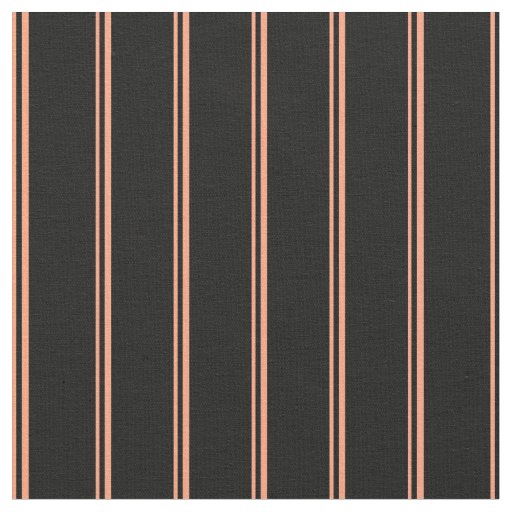Light Salmon & Black Stripes/Lines Pattern Fabric