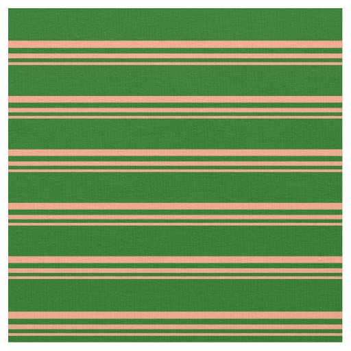 Light Salmon & Dark Green Striped/Lined Pattern Fabric