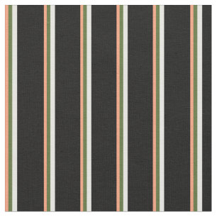 Light Salmon, Dark Olive Green, White, and Black Fabric