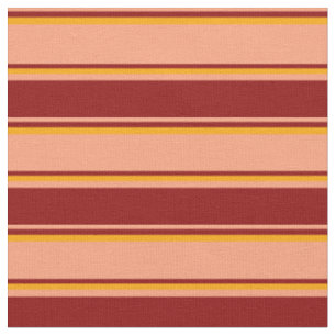 Light Salmon, Dark Red, and Orange Colored Lines Fabric