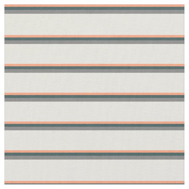 Light Salmon, Dark Slate Gray, Grey, and Beige Fabric (Close Up)