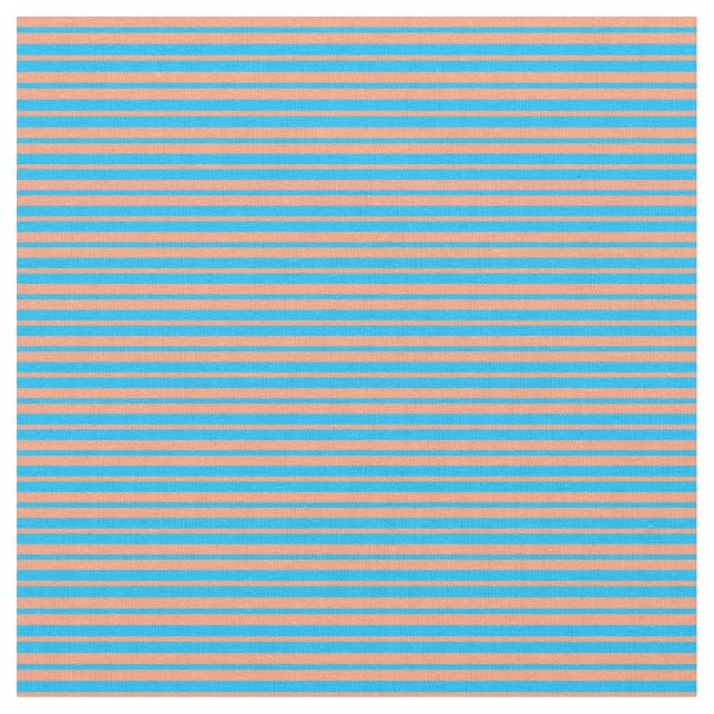 Light Salmon & Deep Sky Blue Pattern Fabric (Close Up)