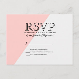 Light Salmon Pink and Gray Two Tone Invitation Postcard