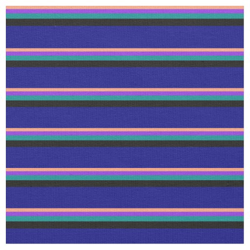 Light Salmon, Purple, Dark Cyan, Black, and Blue Fabric