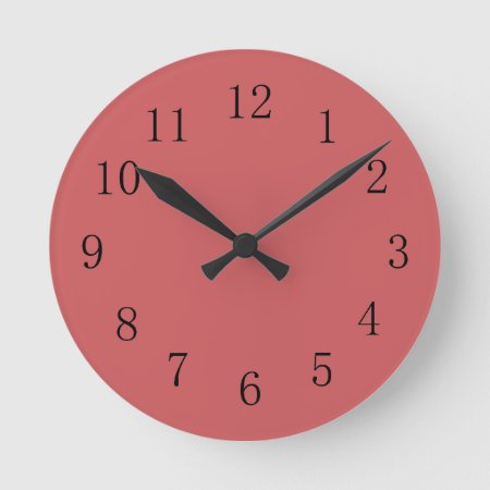 Light Salmon Red Round (medium) Wall Clock