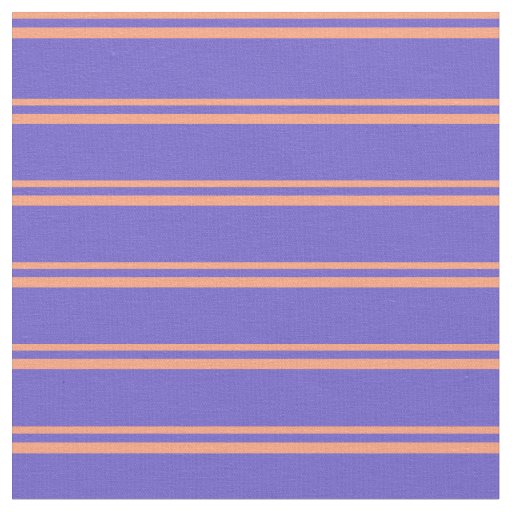 Light Salmon & Slate Blue Striped Pattern Fabric