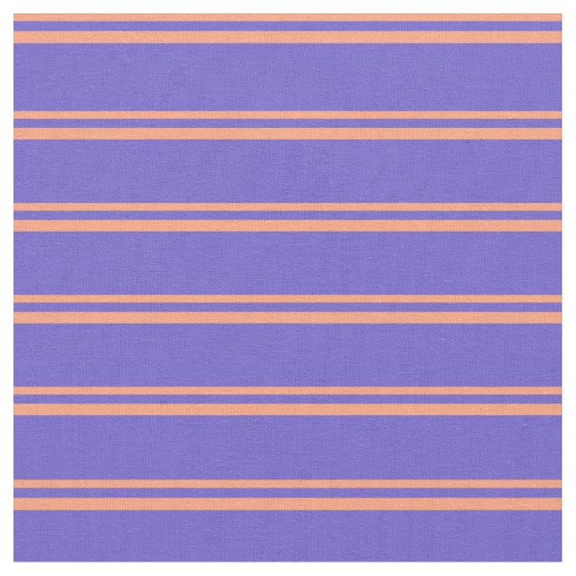 Light Salmon & Slate Blue Striped Pattern Fabric (Close Up)