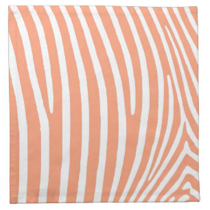 Light Salmon Zebra Stripes Napkin