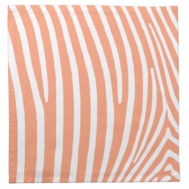 Light Salmon Zebra Stripes Napkin (Front)
