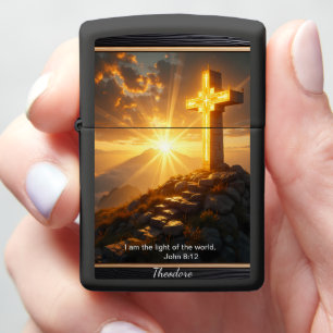 Light Salvation Cross Ornate Mountain Stairs Zippo Lighter