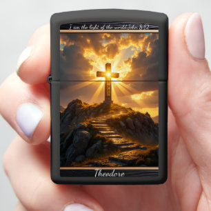 Light Salvation Cross Stairway Mountain John 8:12 Zippo Lighter