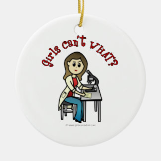 Light Scientist Girl Ceramic Ornament
