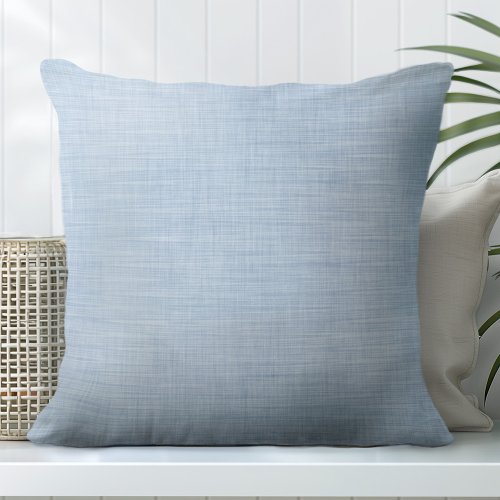 Light Sea Blue Linen Texture Throw Pillow