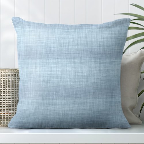 Light Sea Blue Linen Texture Throw Pillow