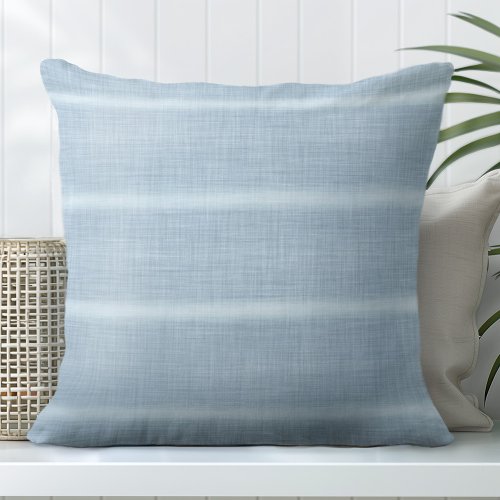 Light Sea Blue Linen Texture Throw Pillow