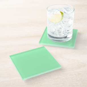 Light Sea-Foam (solid color) Glass Coaster