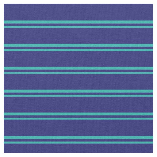 Light Sea Green and Midnight Blue Stripes Fabric
