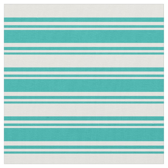 Light Sea Green and White Stripes/Lines Pattern Fabric (Close Up)
