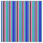 [ Thumbnail: Light Sea Green, Blue, Beige, Black, and Hot Pink Fabric ]