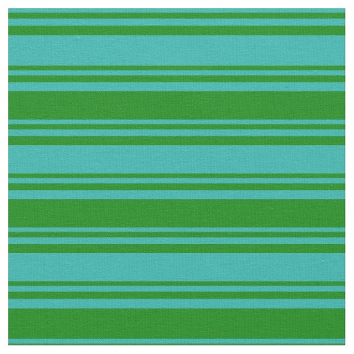 Light Sea Green & Green Stripes Pattern Fabric