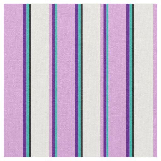 Light Sea Green, Indigo, Plum, White, and Black Fabric