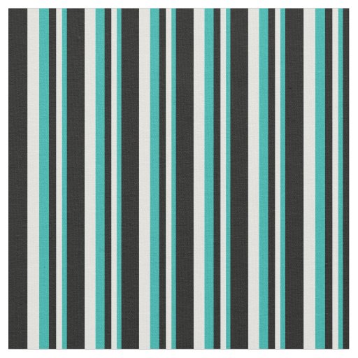 Light Sea Green, Light Cyan & Black Colored Lines Fabric