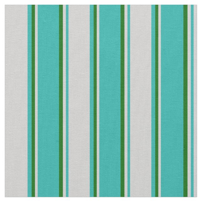 Light Sea Green, Light Gray, and Dark Green Lines Fabric (Close Up)