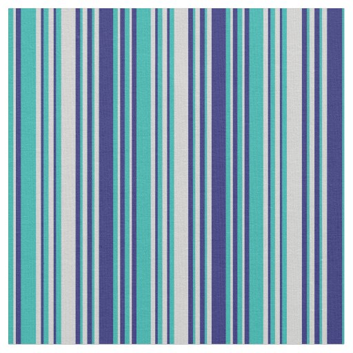Light Sea Green, Light Gray & Midnight Blue Lines Fabric