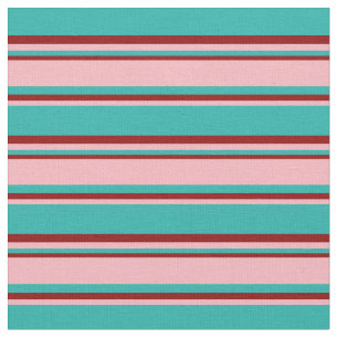Light Sea Green, Light Pink, and Dark Red Pattern Fabric