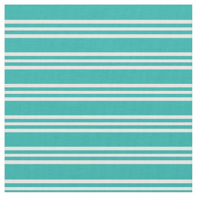 Light Sea Green & Mint Cream Lines Pattern Fabric (Close Up)