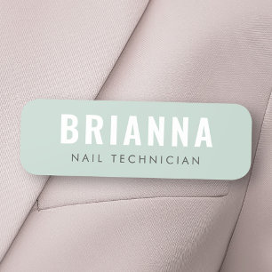 Light sea green modern minimal spa studio name tag