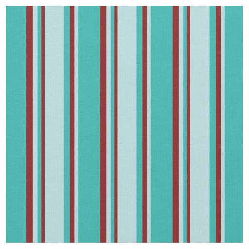 Light Sea Green, Powder Blue & Maroon Lines Fabric