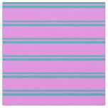 [ Thumbnail: Light Sea Green & Violet Colored Lined Pattern Fabric ]