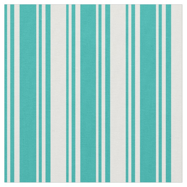 Light Sea Green & White Colored Pattern Fabric (Close Up)