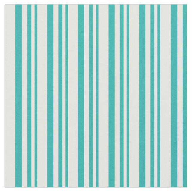 Light Sea Green & White Striped/Lined Pattern Fabric (Close Up)