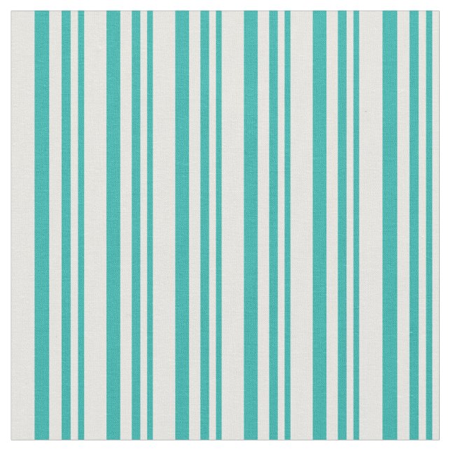 Light Sea Green & White Stripes Fabric (Close Up)
