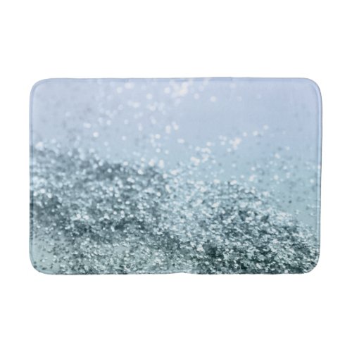 Light Seafoam Light Blue Glitter 1 Bath Mat