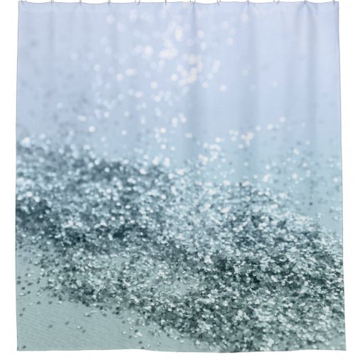 Light Seafoam Light Blue Glitter 1 Shower Curtain Zazzle