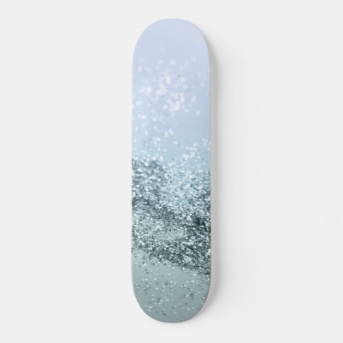 Light Seafoam Light Blue Glitter 1 Skateboard