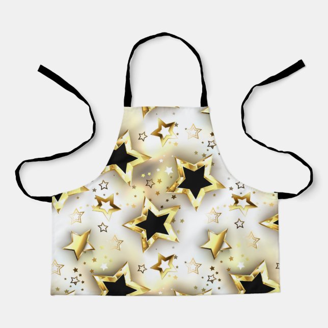 Light seamless with gold stars apron (Front)
