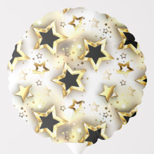Light seamless with gold stars balloon