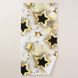 Light seamless with gold stars bath towel