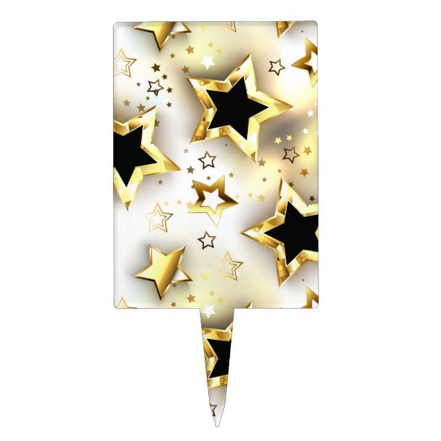 Light seamless with gold stars cake topper (Front)