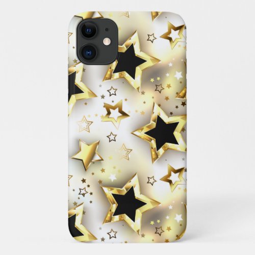 Light seamless with gold stars iPhone 11 case