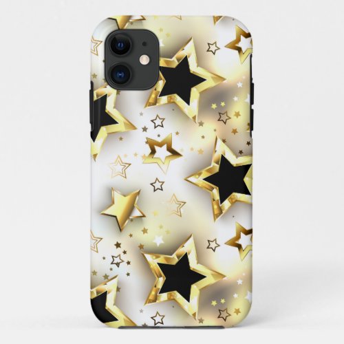 Light seamless with gold stars iPhone 11 case