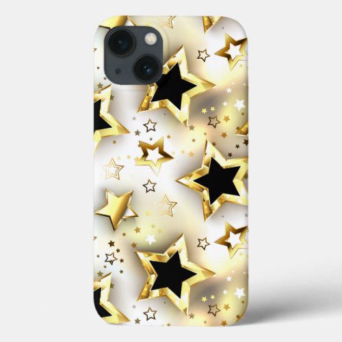 Light seamless with gold stars iPhone 13 case