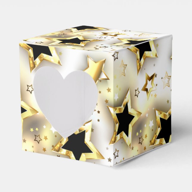 Light seamless with gold stars favor boxes (Front Side)