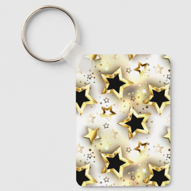 Light seamless with gold stars keychain (Front)